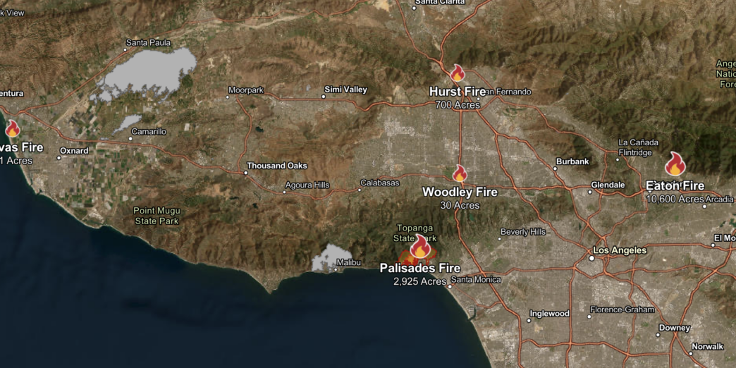 a map of a fire